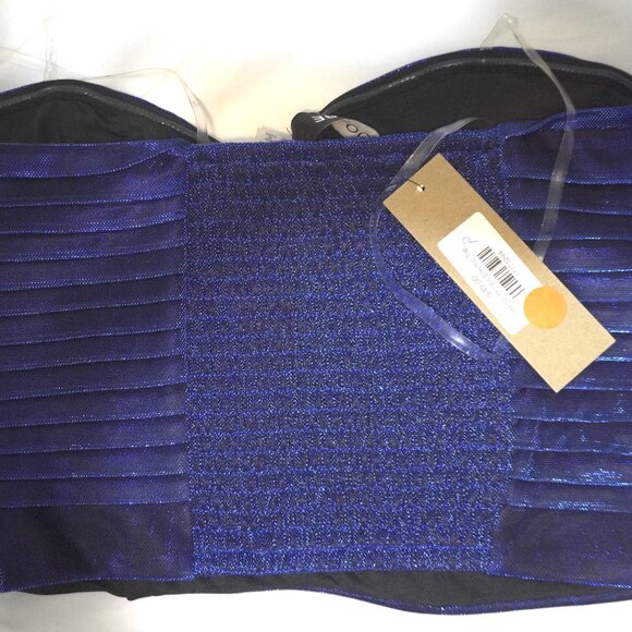 NWT Women's Do + Be Iridescent Blue Crop Top & Skirt Set Sz M top and Sz L skirt - Picture 3 of 6